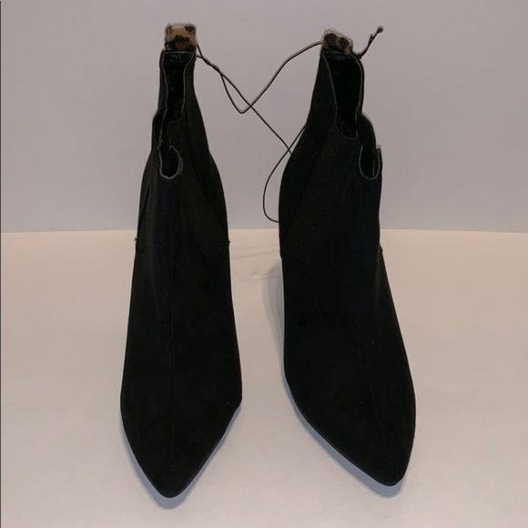 Leopard Print Black Boots - Picture 2 of 2